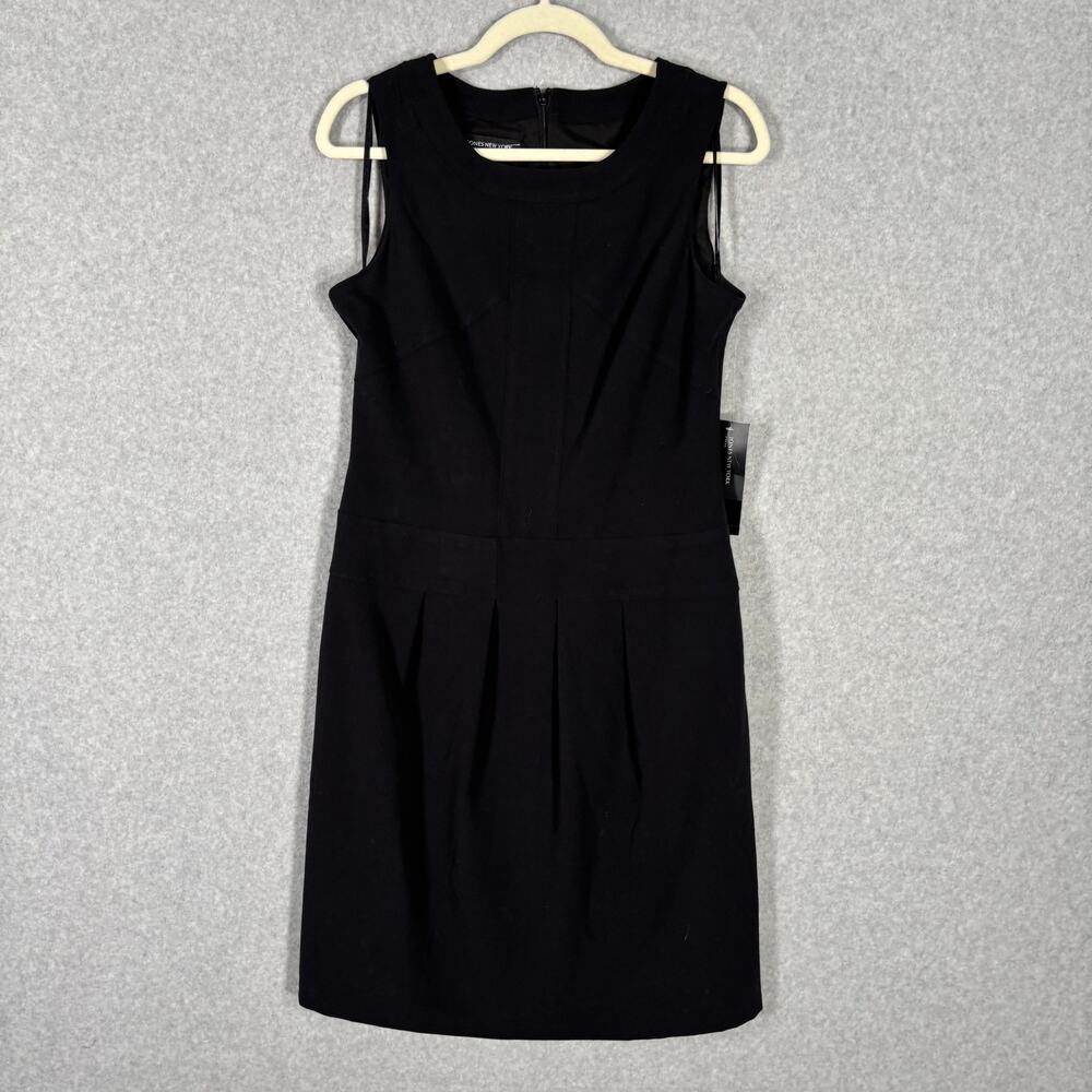 Jones New York Dress 10 Black Pleated Mini Career Office Witchy Funeral NEW $138